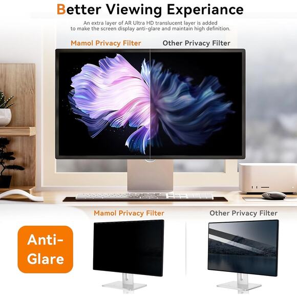 2 Pk 20" Blue Light Computer Privacy Screen for 16:9 Aspect Ratio Eye Protection - Picture 5 of 12